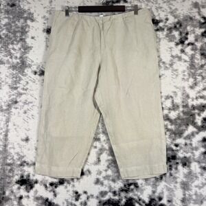 J Jill Love Linen Pants Womens Size PL Sand Woven‎ Hippie Casual Comfort Summer